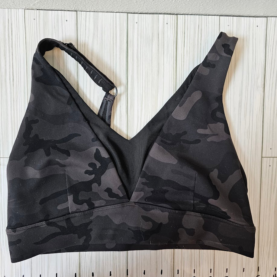 Zyia black & gray camouflage sports bra- Size Large – Change Resell Boutique